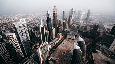 Download 1920x1080 Wallpaper Dubai City Aerial View Skyscrapers