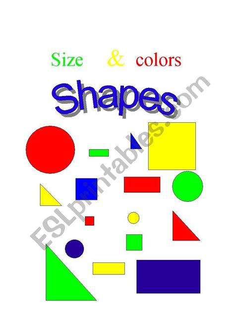 Shapes Size And Colors Esl Worksheet By Julianbr