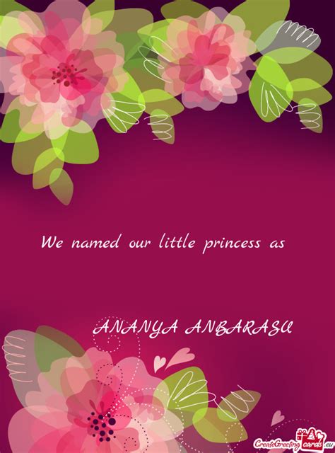 We Named Our Little Princess As Ananya Anbarasu Free Cards