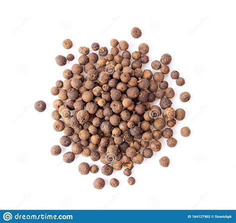 Allspice Berries Also Called Jamaican Pepper Or Newspice Over White
