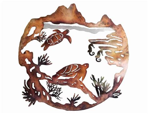 My wall is so blank and my wallet is so empty.what do i do? SMW859 Sea Turtle Wall Art Metal - Sunriver Metal Works