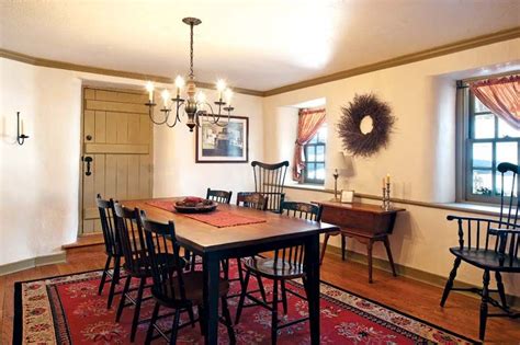 The dining room isn't a space you settle into for long periods of time, so it's an opportunity to use a strong color that is both elegant and dramatic. Uncovering a Colonial-Era Farmhouse | Colonial dining room ...