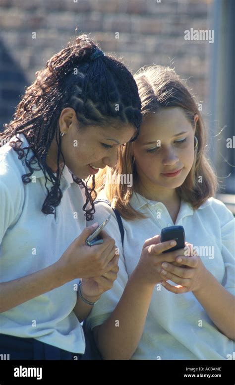 Girls Messaging On Phones Hi Res Stock Photography And Images Alamy