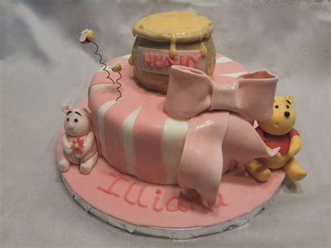 Pink Winnie The Poo 1st Birthday Honey Pot Smash Cake Omas Custom Cakes Clearwater Fl Custom