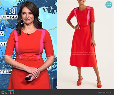 Wornontv Marias Red Contrast Panel Dress On Today Maria Larosa