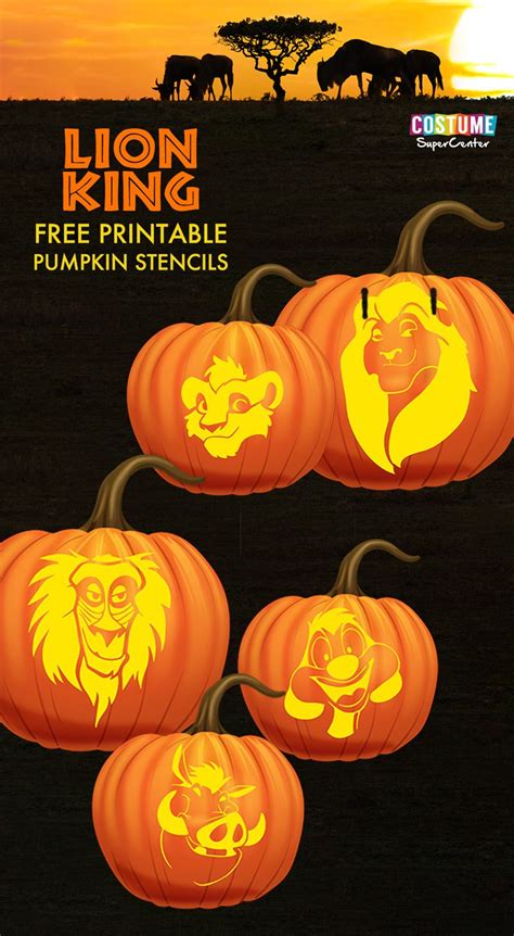 Free Printable Lion King Pumpkin Stencils Facit Coloring Templates