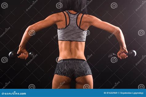 Fitness Woman Training With Dumbbells Stock Image Image Of Athletic