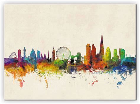 Large London City Skyline Canvas