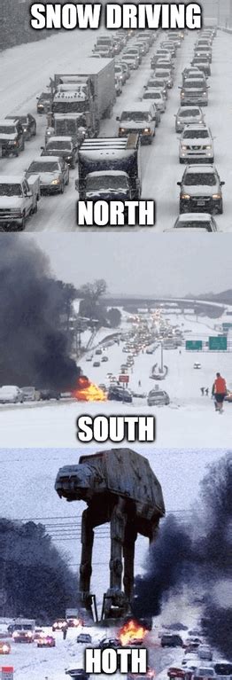 Snow Driving North Vs South Funny