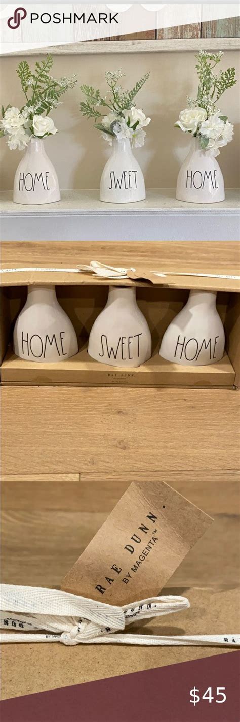 Rae Dunn Home Sweet Home Bud Vases Set Of 3 Vase Set Bud Vases