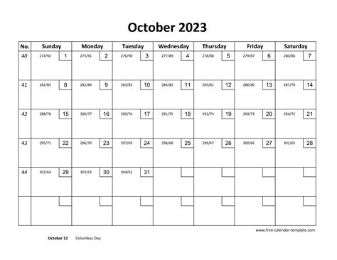 October 2023 Free Calendar Tempplate Free Calendar