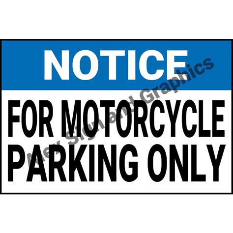 Notice For Motorcycle Parking Only Pvc Signage A4 Size 75 X 1125