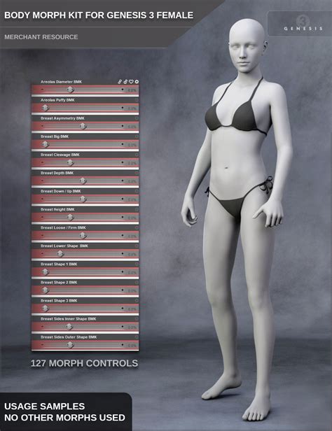 Body Morph Kit For Genesis Female And Merchant Resource Daz D