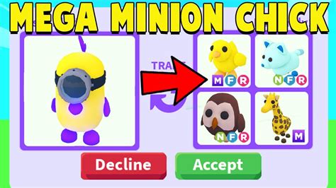 Trading A Mega Minion Chick In Adopt Me Youtube