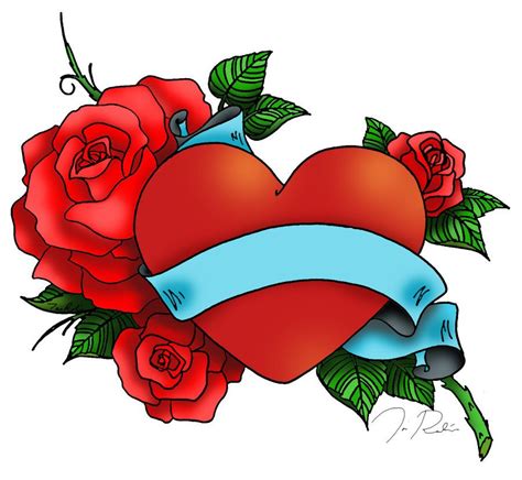 Heart And Rose Tattoo By Vixenfoxfire2004 On Deviantart Rose Heart Tattoo Heart Tattoo