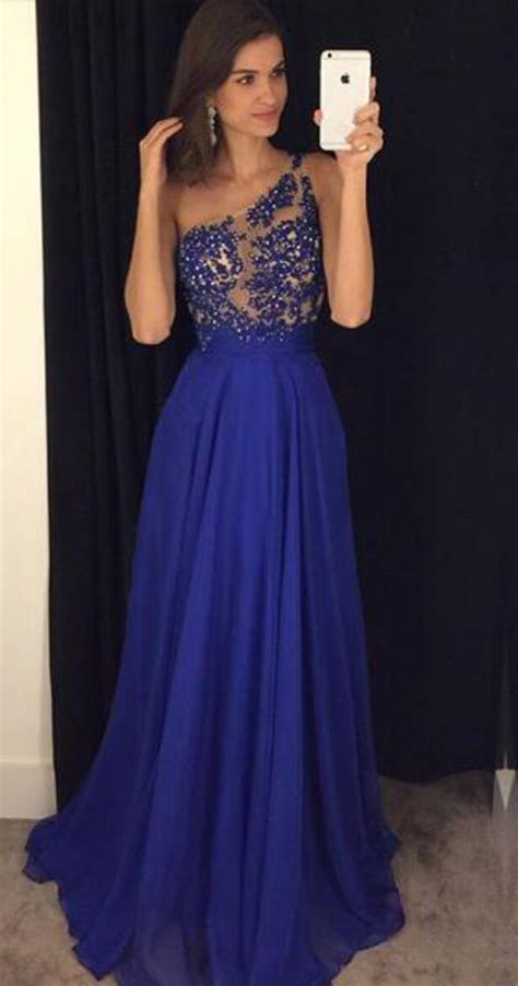Royal Blue Celebrity Dresses Prom Gowns Lace And Beads
