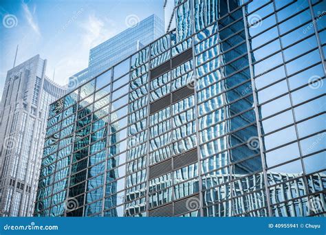 Glass Wall In Modern Building Skyscrapers Stock Photo Image 40955941
