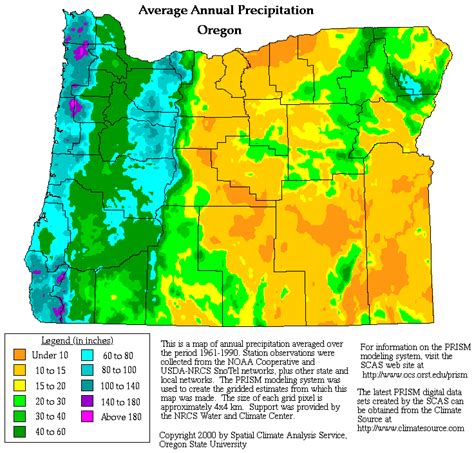 Oregon Precipitation Map