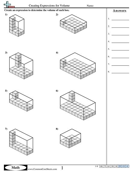 Volume of rectangular prisms the volume of a solid is the measure of space occupied by it. Creating Expressions for Volume worksheet | Volume ...