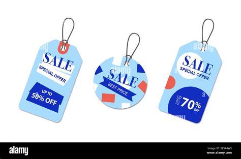 Sale Shopping Labels Set Handing Tags For Retail Promo Vector