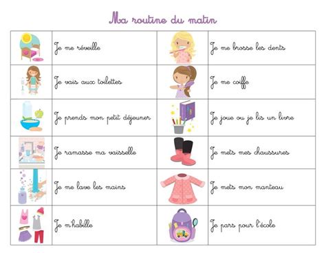 18 Best French La Routine Daily Routine Images On Pinterest Daily