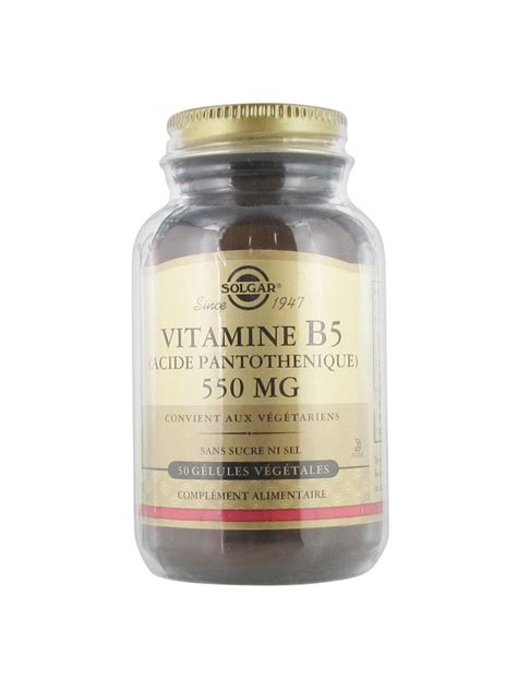 While vitamin b5 deficiencies are uncommon, they can occur. Solgar Pantothenic Acid 550mg (Vitamin B5) 50 Vegetable ...