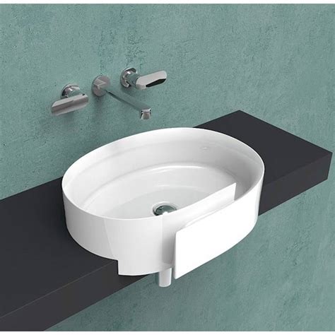 Lavabo Roll Semincasso Bianco Ceramica Tulipano