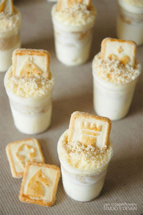 Open both bags of chessmen cookies. Pen + Paper Flowers: SUGAR | Mini Banana Pudding Dessert ...