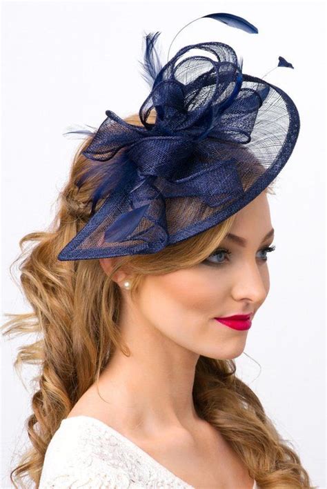 Navy Blue Fascinator Penny Mesh Hat Fascinator Etsy Vintage Stil
