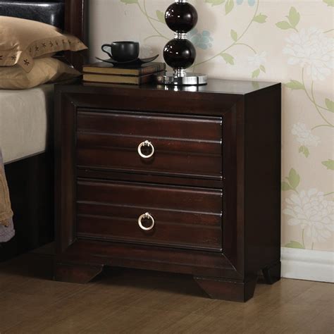 Home Source Mahogany Night Stand With Two Drawers Walmart