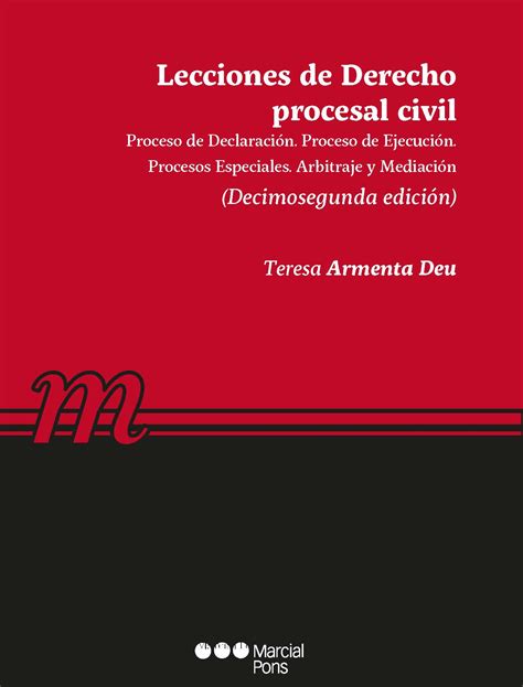 Lecciones De Derecho Procesal Civil Armenta Deu Teresa Ebook