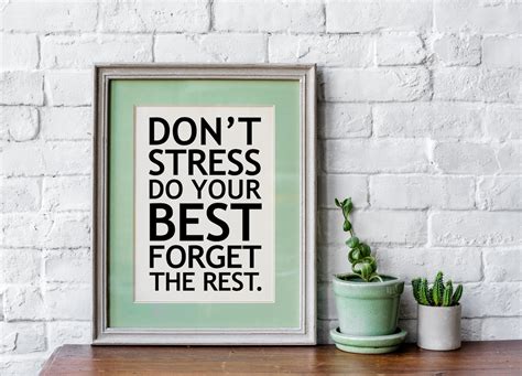 Dont Stress Do Your Best Encouraging Quotes Positive Etsy