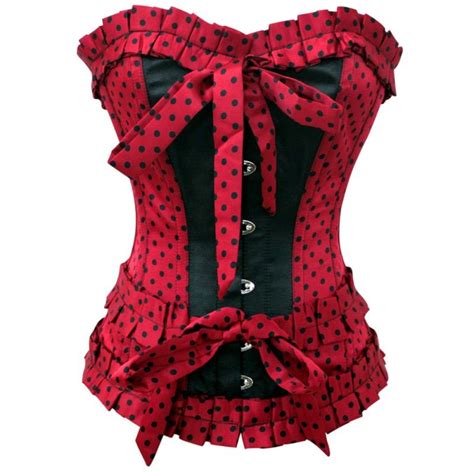 D 1487 Red Polka Dot Corset With Bows 44 Corset Corsets And Bustiers Women Corset