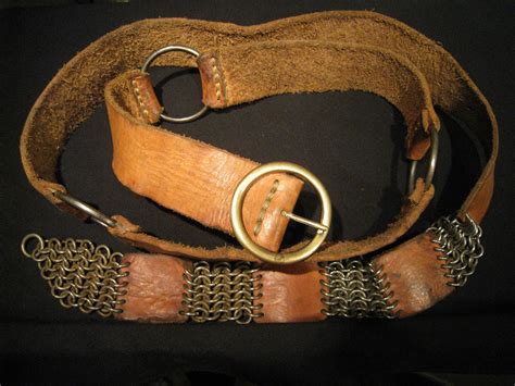 Medieval Type Belt With Mail And Large Rings Larger Small Type Ring At