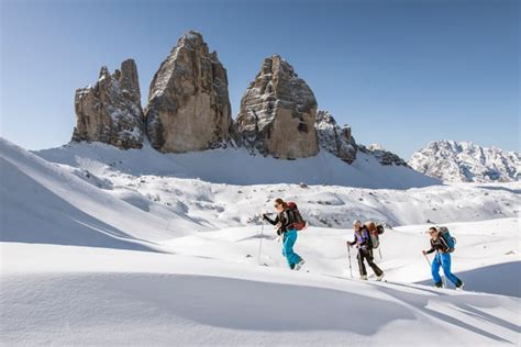 Snowshoeing In Tre Cime Di Lavaredo Dolomites Snowshoeing Trip Uimla