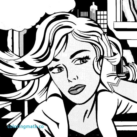 Pop Art Coloring Page For Adults