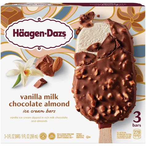 Haagen Dazs Vanilla Milk Chocolate Almond Ice Cream Bars Shop Bars Pops At H E B