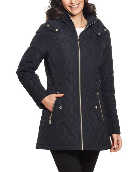 Gallery Quilted Jacket With Removable Hood In Black Lyst