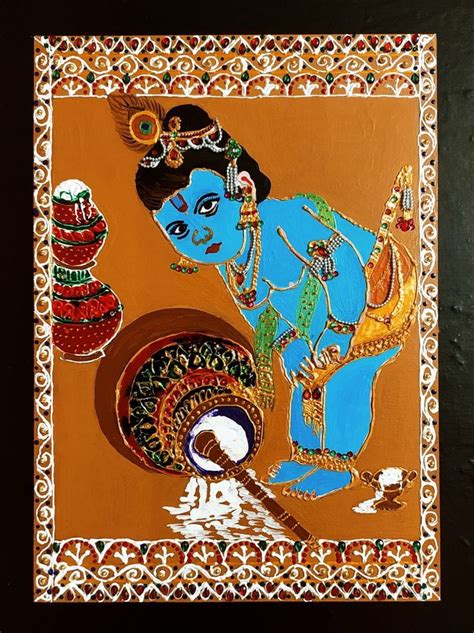 Meenakari Painting On Mdf Board Beautiful Meenakari Art Of Lord