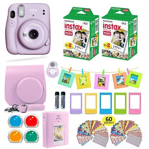 fujifilm instax mini 11 instant camera lilac purple carrying case fuji instax film value