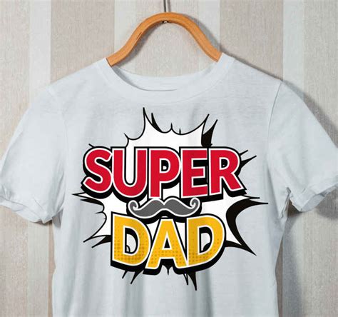 Camisetas Para Padres E Hijos Super Papá Cómico Con Bigote Tenvinilo