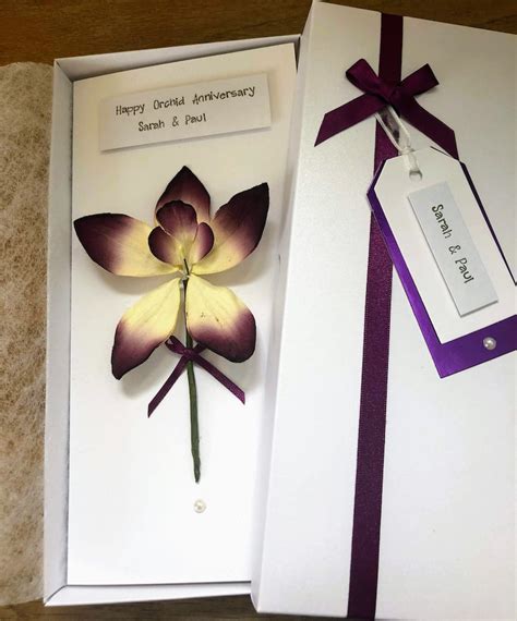 Personalised Orchid Anniversary Card Luxury Handmade 28th Etsy Uk