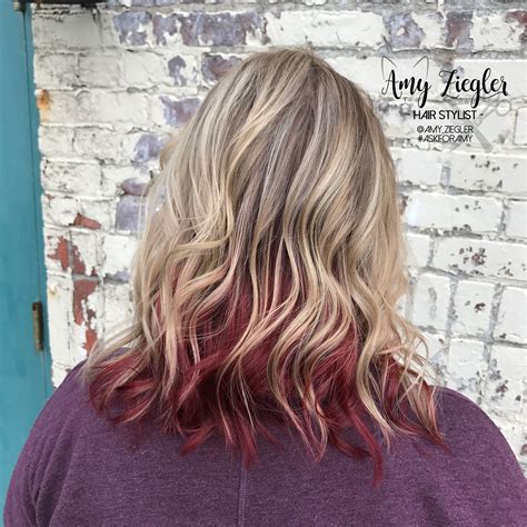 You might also like : Blonde highlight with red underneath by @amy_ziegler | Red ...