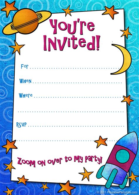 A great way to add a finishing touch to diy gifts, treats, decorations and more. Free Printable Boys Birthday Party Invitations | Kids birthday invitation card, Birthday ...