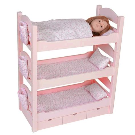 18 Inch Doll Triple Bunk Bed Furniture Made To Fit American Girl Or