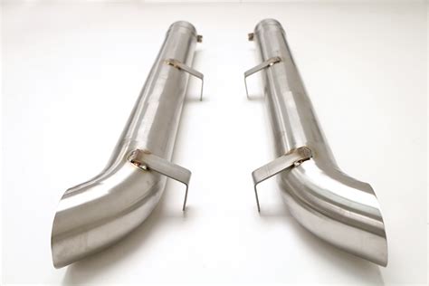 Chevy C2 C3 Corvette Insulated Side Pipes 4 Brushed Stainless Finish