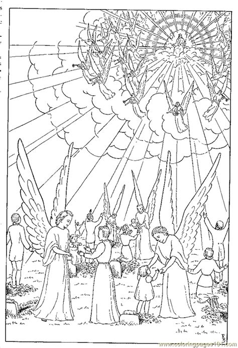 Cross and flowers coloring sheet. Jesus And The Angels Coloring Page - Free Angel Coloring ...