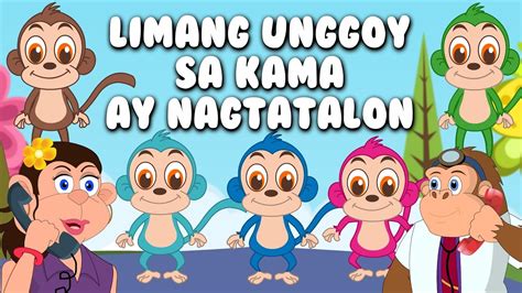 Limang Unggoy Sa Kama Ay Nagtatalon Kantang Pambata Tagalog 5