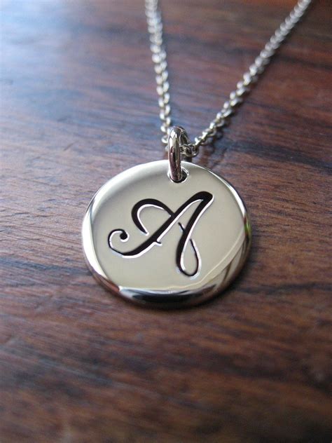 Letter A Initial Silver Pendant Necklace | Silver initial pendant, Initial pendant, Silver ...