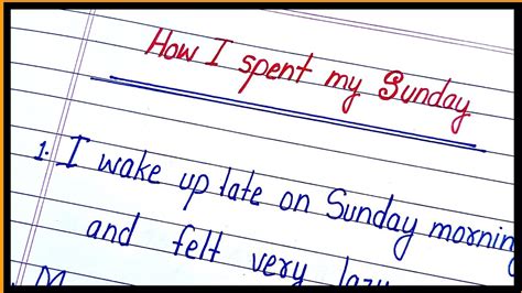 Essay On How I Spent My Sunday Lines On How I Spent My Sunday In English YouTube